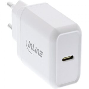Alimentatore caricabatterie InLine USB PD USB-C singolo - Power Delivery - 25W - bianco