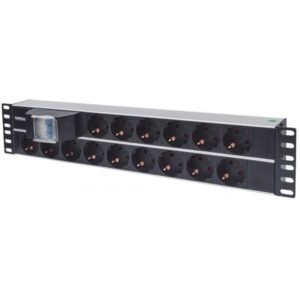 Intellinet 19quot; Multipresa a 15 vie, contatto di protezione, doppio interruttore automatico, cavo di alimentazione da 3 m, Multipresa a 2 U (rack - può essere installata)