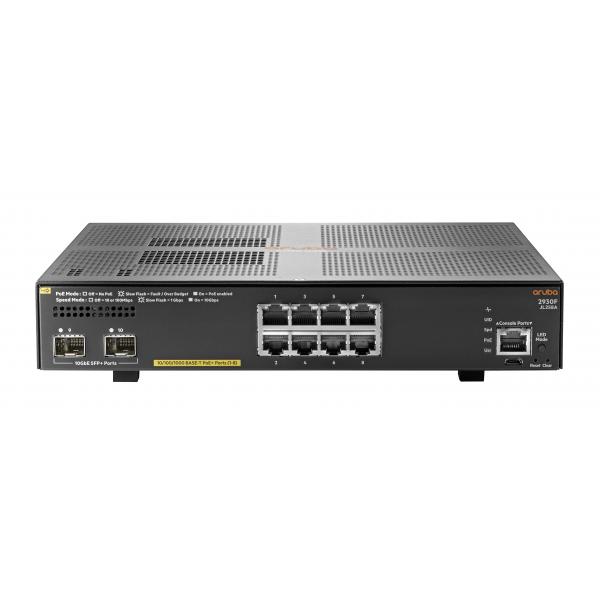 HPE Aruba 2930F 8G PoE+ 2SFP+ - Switch - L3 - gestito - 8 x 10/100/1000 (PoE+)