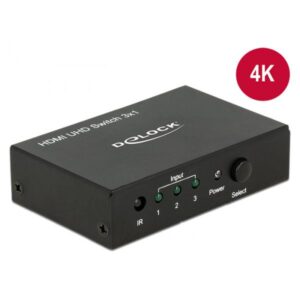 Delock Switch HDMI UHD 3 ingressi HDMI > 1 uscita HDMI 4K