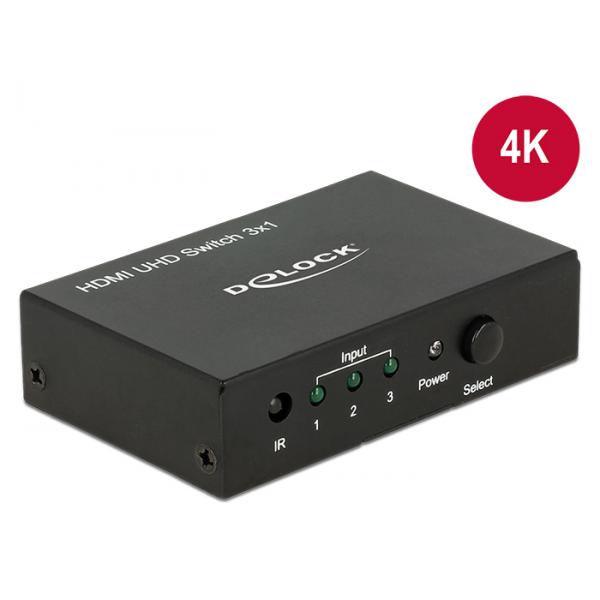Delock Switch HDMI UHD 3 ingressi HDMI > 1 uscita HDMI 4K
