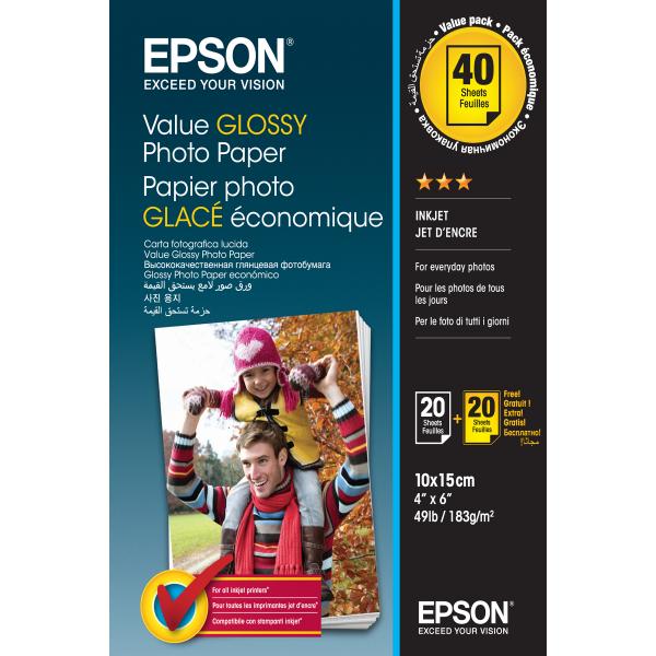 Epson Value Carta fotografica lucida - Lucida - 100 x 150 mm 20 fogli di carta fotografica (confezione da 2)