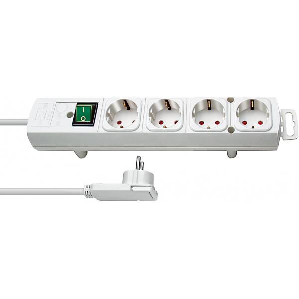 Brennenstuhl 1153120100, 2 m, Interno, Bianco, 4 prese AC, 320 mm, Bianco