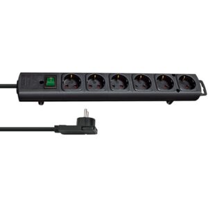 Brennenstuhl 1153300100, 2 m, Interno, Nero, 6 prese AC, 420 mm, Nero