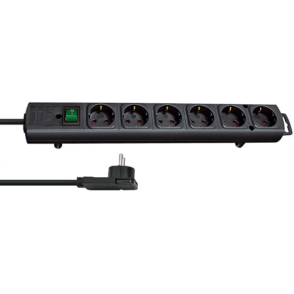 Brennenstuhl 1153300100, 2 m, Interno, Nero, 6 prese AC, 420 mm, Nero
