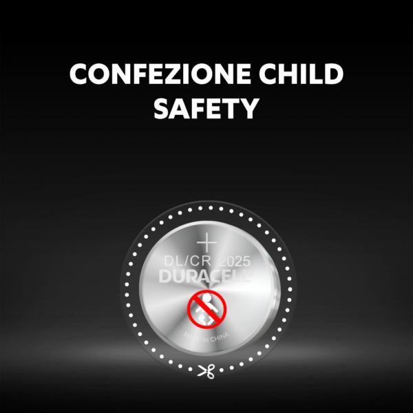 Pila a bottone Duracell CR2025 B2 al litio, batteria usa e getta, CR2025, litio, 3 V, 2 pezzi, argento