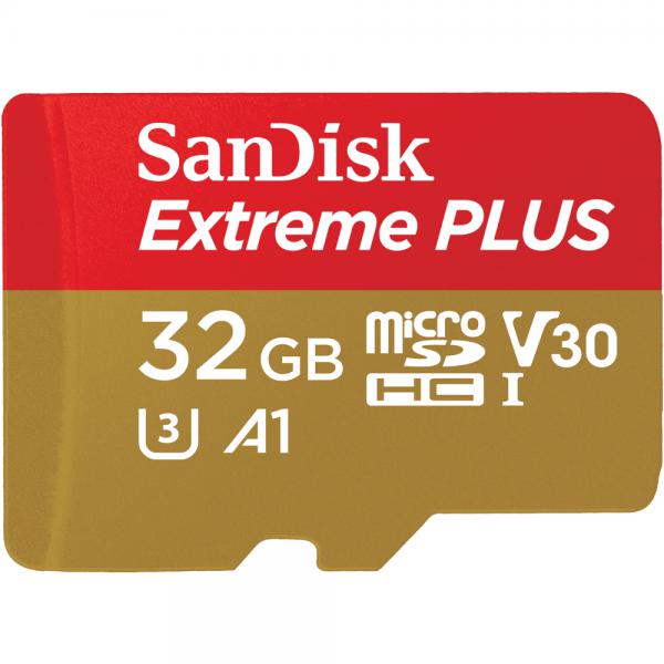 SanDisk Extreme PLUS - Scheda di memoria flash (adattatore microSDHC/SD incluso)
