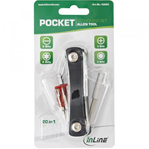 Set di cacciaviti tascabili InLine con portainserti 20in1