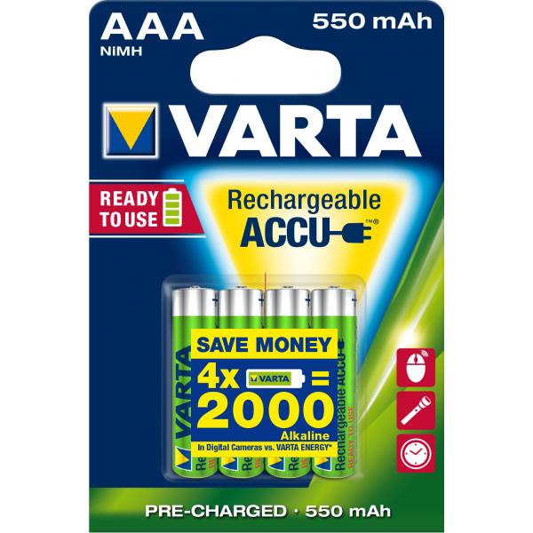 Batteria Varta 4 x AAA - NiMH - (ricaricabile)