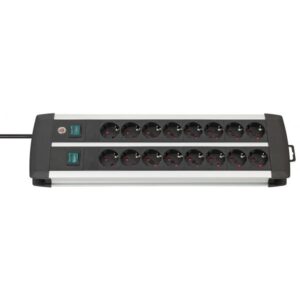 Brennenstuhl 1391000916, 3 m, Interno, Alluminio, Nero, Bianco, 16 prese AC, 515 mm