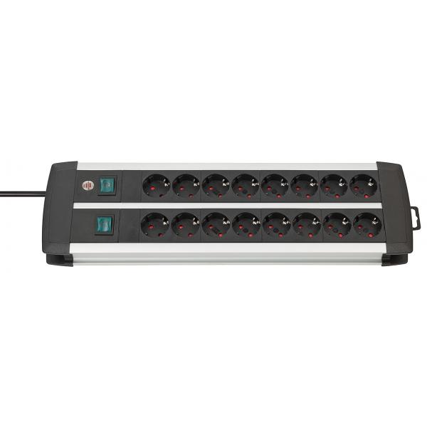 Brennenstuhl 1391000916, 3 m, Interno, Alluminio, Nero, Bianco, 16 prese AC, 515 mm