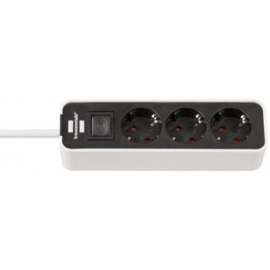 Brennenstuhl 1153230020, 1,5 m, Interno, Nero, Bianco, 3 prese AC, 200 mm, Bianco