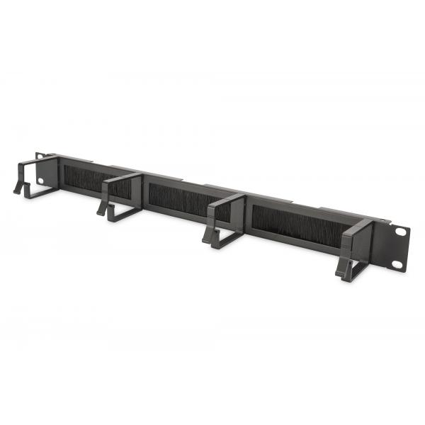 Pannello di gestione cavi DIGITUS con listelli a spazzola per armadi da 483 mm (19"), 1U