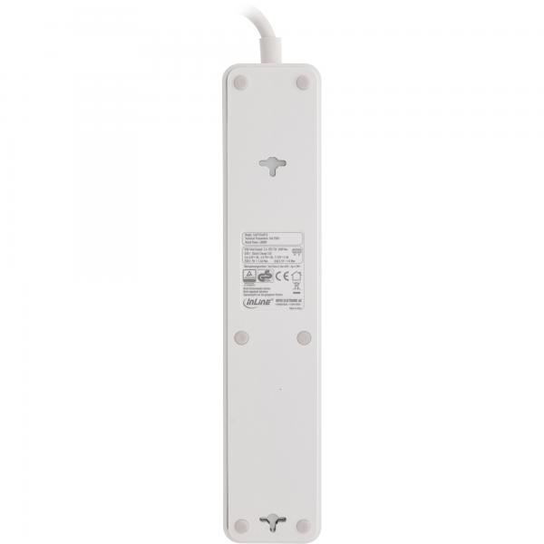 Presa multipla InLine - contatto di protezione a 3 vie - ÜSS e QC3.0 - bianco