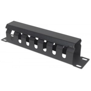 Gestione cavi Intellinet per armadi da 10", 1U, con coperchio, nero - Gestione cavi - Montabile in rack - Nero, RAL 9005 - 1U - 25,4 cm (10")