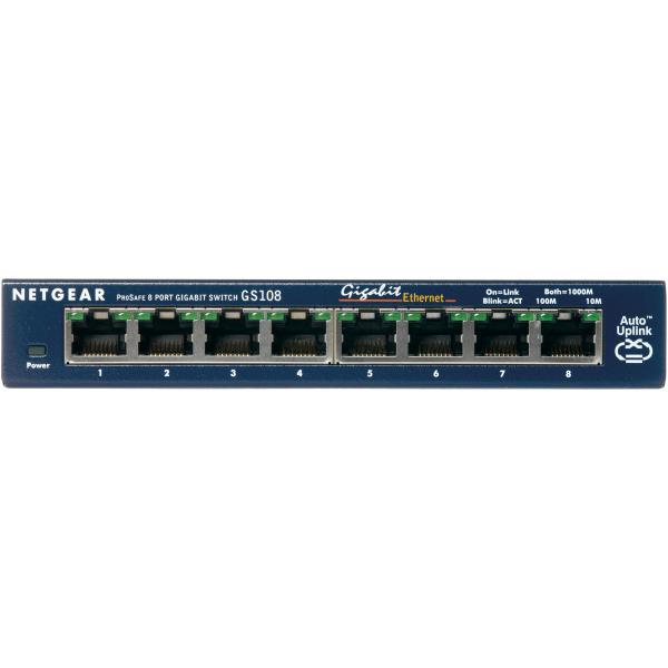 Netgear GS108 - Switch - 8 x 10/100/1000 - Desktop