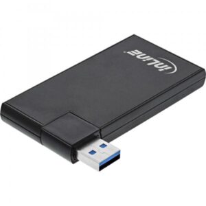 InLine 180 Twist Hub USB 3.0 - 4 porte - ruotabile - nero