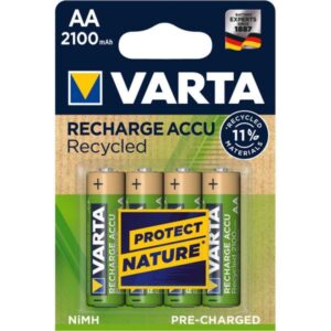 Varta Recharge Accu Recycled 56816 - Batteria 4 x tipo AA - NiMH - (ricaricabile)