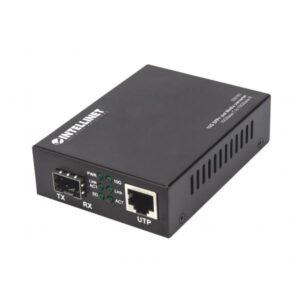 Convertitore multimediale Intellinet da 10GBase-T a 10GBase-R, 1 slot SFP+ da 10 GB, 1 porta RJ45 da 10 GB