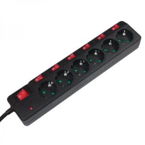 Presa multipla LogiLink - AC 250 V - 3680 watt - connessioni in uscita: 6 (alimentazione CEE 7/3)