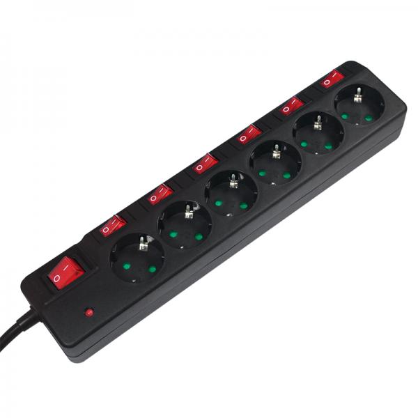 Presa multipla LogiLink - AC 250 V - 3680 watt - connessioni in uscita: 6 (alimentazione CEE 7/3)