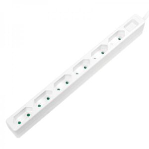 LogiLink Slim - presa multipla - CA 250 V - 3400 watt - connessioni in uscita: 6 (spina europea)