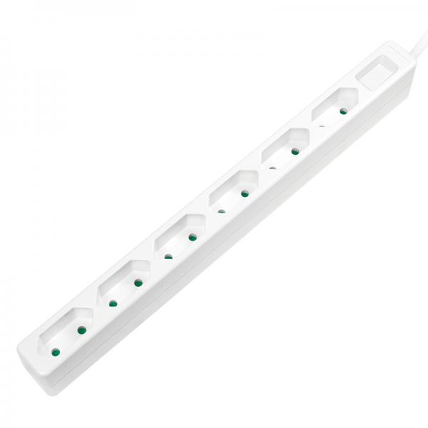 LogiLink Slim - presa multipla - CA 250 V - 3400 watt - connessioni in uscita: 6 (spina europea)