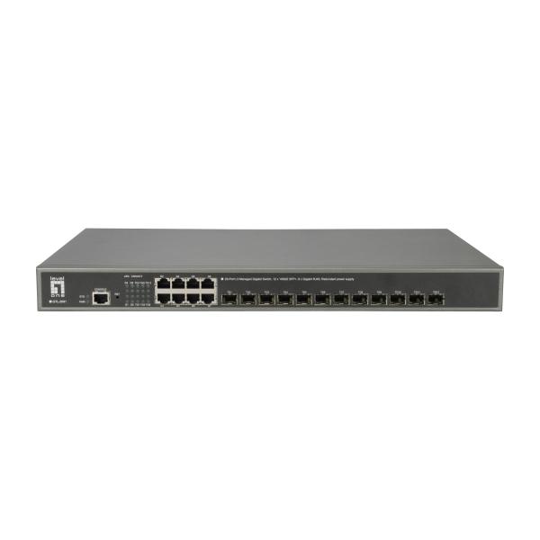 LevelOne GTL-2091 - Switch - L3 - gestito - 12 x 10 Gigabit SFP+ + 8 x 10/100/1000