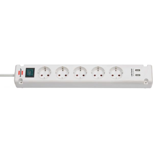 Brennenstuhl Bremounta - presa multipla - porte di uscita: 5 (2 x USB, 5 x alimentazione tipo F)