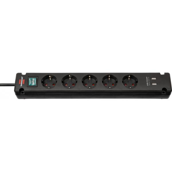 Brennenstuhl Bremounta - presa multipla - porte di uscita: 5 (2 x USB, 5 x alimentazione tipo F)