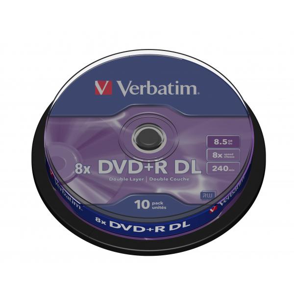 Verbatim 10 x DVD+R DL - 8,5 GB 8x - argento opaco