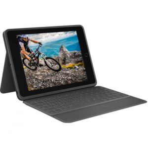 Logitech Rugged Folio - tastiera e custodia Folio - connettore Apple Smart - QWERTZ - tedesco - per iPad Apple da 10,2 pollici (7a generazione, 8a generazione, 9a generazione)