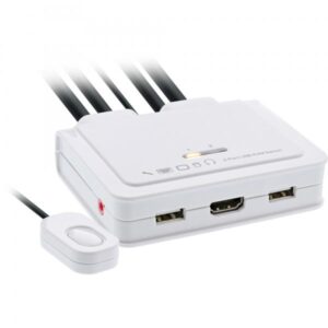 Switch KVM InLine - a 2 vie - USB-C + da HDMI a HDMI - 4K - con audio - integrato. Cavo