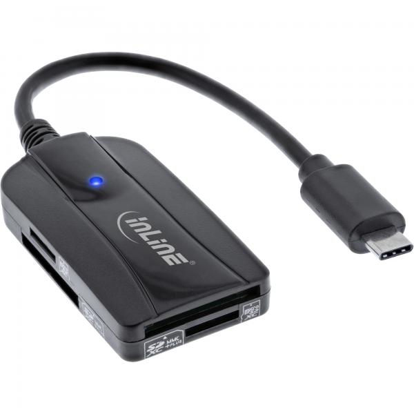 Lettore di schede InLine USB 3.1 USB-C - per SD/SDHC/SDXC - microSD - compatibile UHS-II