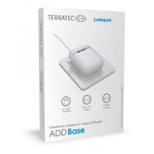 TerraTec ADD Base - Tappetino di ricarica induttivo - 5 Watt - 1,5 A - per Apple AirPods (1a generazione, 2a generazione)