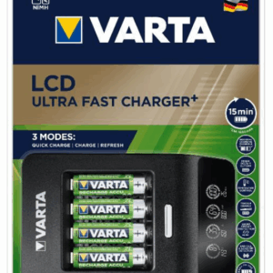 Varta LCD ULTRA FAST CHARGER+ - Caricabatterie da 0,25 ore - (per 4xAA/AAA)