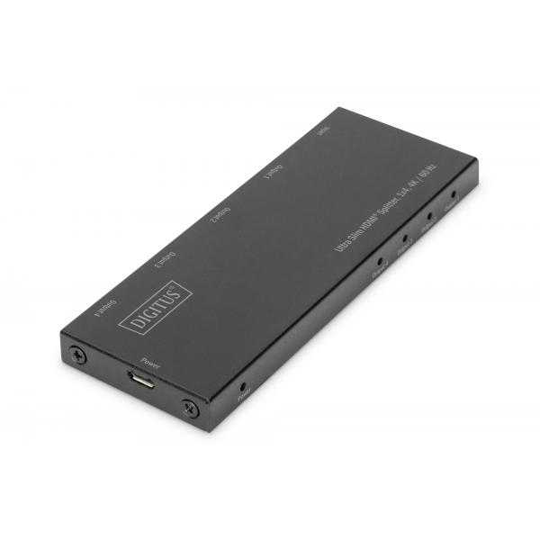 Splitter HDMI® ultra sottile DIGITUS, 1x4, 4K / 60 Hz