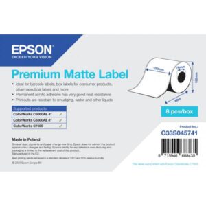 Epson Premium - Opaco - Adesivo acrilico permanente - Rotolo (10,2 cm x 60 m)