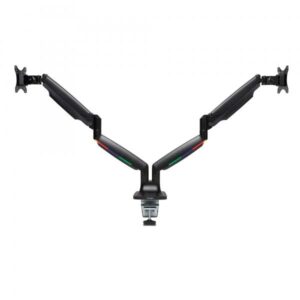 Braccio per doppio monitor regolabile in altezza Kensington SmartFit One-Touch - kit di montaggio - braccio regolabile - per 2 monitor - alluminio, plastica, acciaio - dimensioni dello schermo: 33-86,4 cm (13"-34")