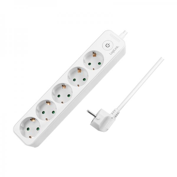 Presa multipla LogiLink - CA 250 V - 3680 watt - ingresso, ingresso alimentatore - connessioni in uscita: 5 (5 prese CEE 7/3)