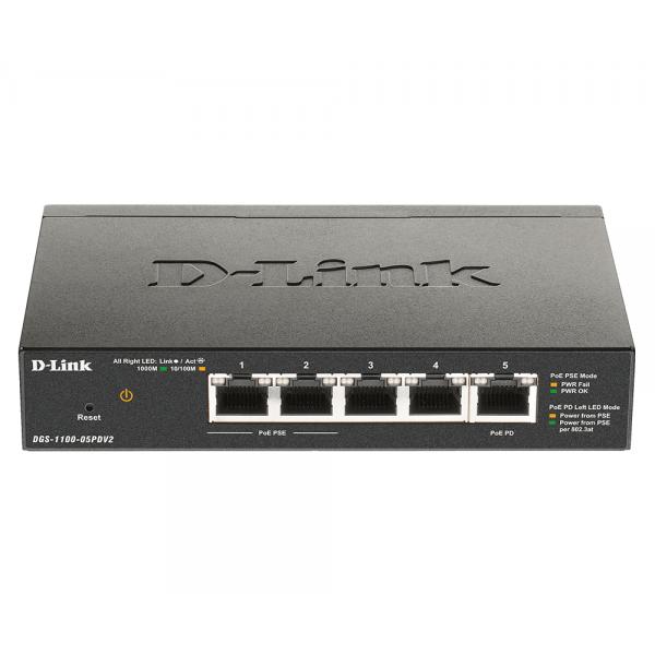 D-Link DGS 1100-05PDV2 - Switch - Intelligente - 5 x 10/100/1000 (2 PoE)