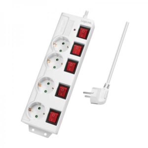 LogiLink Steckdosenleiste - Wechselstrom 250 V - 3680 Watt - Ausgangsanschlüsse: 4 (4 x CEE 7/3)