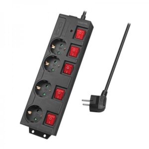 Presa multipla LogiLink - CA 250 V - 3680 watt - connessioni in uscita: 4 (4 x CEE 7/3)