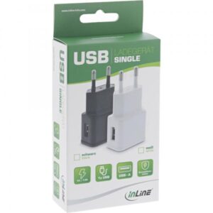 Caricatore USB singolo InLine - alimentatore - da 100-240 V a 5 V/1,2 A - nero