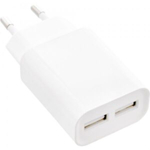 Caricabatterie USB InLine DUO - alimentatore doppio - da 100-240 V a 5 V/2,1 A - bianco