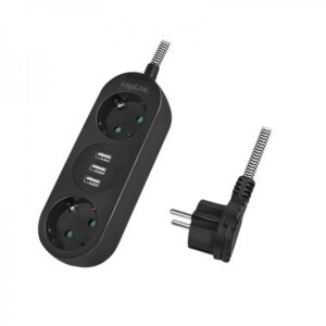 Presa multipla LogiLink - CA 250 V - 3680 Watt - Porte di uscita: 2 (3 x USB Tipo A, 2 x CEE 7/3)