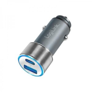Alimentatore per auto LogiLink - 36 watt - 3 A - PD 3.0, QC 3.0 - 2 porte di uscita (USB, USB-C a 24 pin)