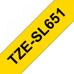 Brother TZe-SL651 - Autoadesiva - Nero su Giallo - Rotolo (2,4 cm x 8 m)