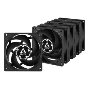 Arctic P8 PWM PST - Ventola per case - PWM - 80 mm - Nero (confezione da 5)