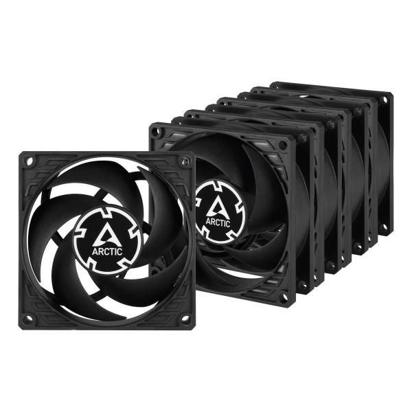 Arctic P8 PWM PST - Ventola per case - PWM - 80 mm - Nero (confezione da 5)